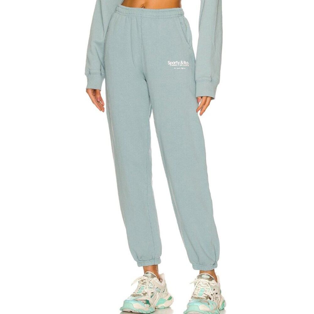 Sporty & Rich Club Sweatpants in Soft Blue